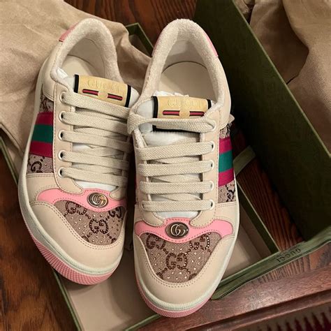 gucci neon pink trainers|Women's Screener sneaker with crystals .